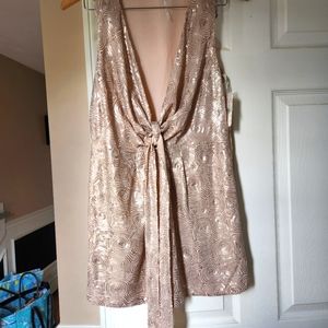 Free People • Paris Rock Mini Dress French Rose Seqin Sz 0 Perfect Condition NWT